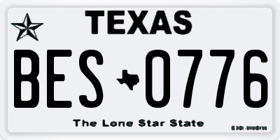 TX license plate BES0776