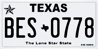 TX license plate BES0778
