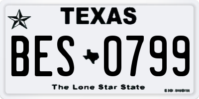 TX license plate BES0799