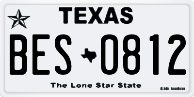 TX license plate BES0812