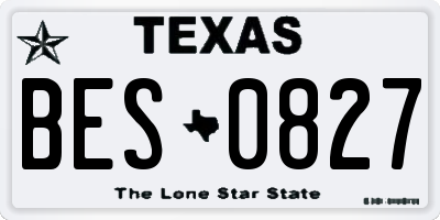 TX license plate BES0827