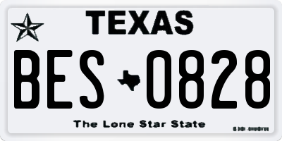 TX license plate BES0828