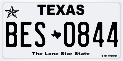 TX license plate BES0844