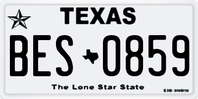 TX license plate BES0859