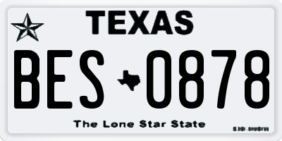 TX license plate BES0878