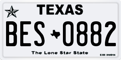 TX license plate BES0882