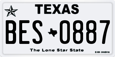 TX license plate BES0887