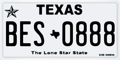 TX license plate BES0888