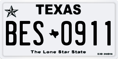 TX license plate BES0911