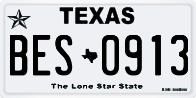 TX license plate BES0913
