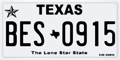 TX license plate BES0915