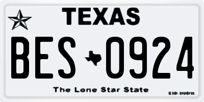 TX license plate BES0924