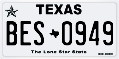 TX license plate BES0949