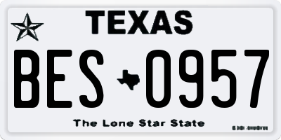 TX license plate BES0957