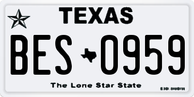 TX license plate BES0959