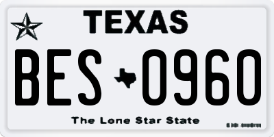TX license plate BES0960