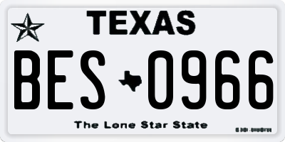 TX license plate BES0966