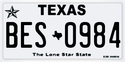 TX license plate BES0984