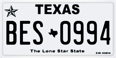 TX license plate BES0994