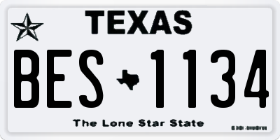 TX license plate BES1134