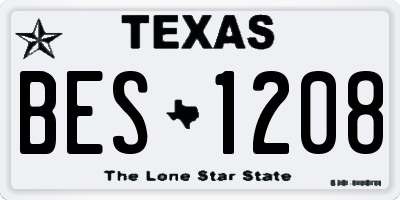 TX license plate BES1208