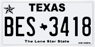 TX license plate BES3418