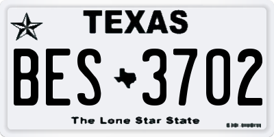 TX license plate BES3702