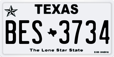 TX license plate BES3734