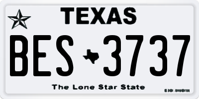 TX license plate BES3737