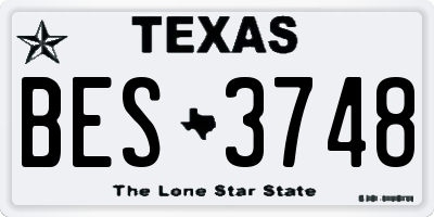 TX license plate BES3748