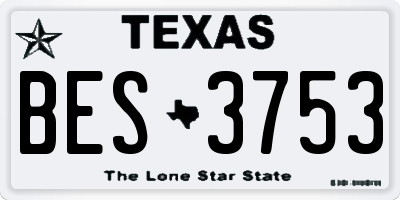 TX license plate BES3753