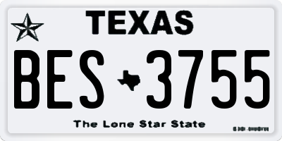 TX license plate BES3755
