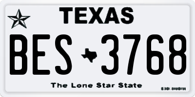 TX license plate BES3768