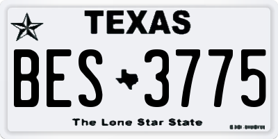 TX license plate BES3775