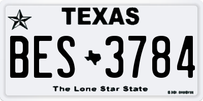 TX license plate BES3784