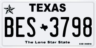 TX license plate BES3798