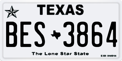 TX license plate BES3864