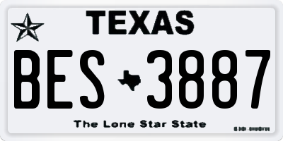 TX license plate BES3887