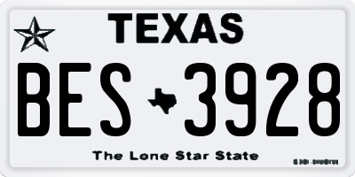 TX license plate BES3928