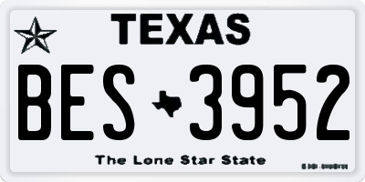 TX license plate BES3952