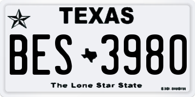 TX license plate BES3980