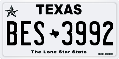 TX license plate BES3992