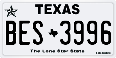 TX license plate BES3996