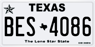 TX license plate BES4086