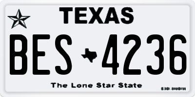 TX license plate BES4236