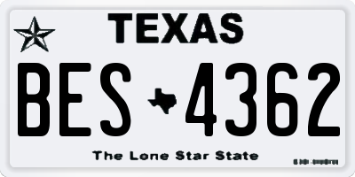 TX license plate BES4362