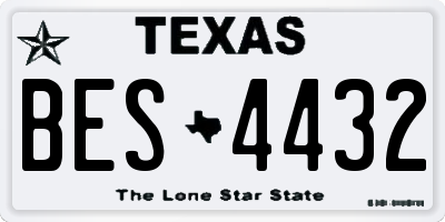 TX license plate BES4432