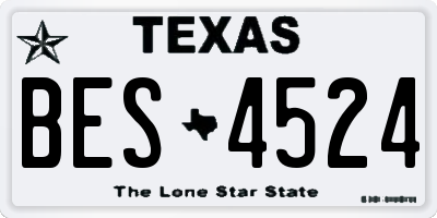 TX license plate BES4524