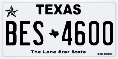 TX license plate BES4600