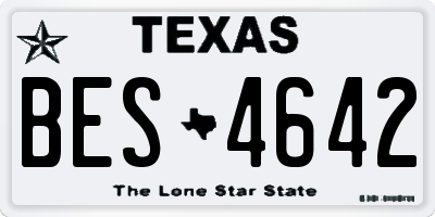 TX license plate BES4642
